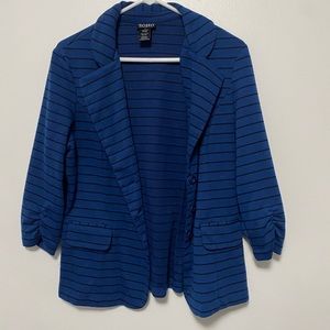 3/4 sleeve Blue and Black striped blazer